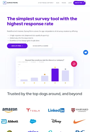 Webová aplikácia na tvorbu prieskumov s MEME prvkami - Portfólio TechWeb