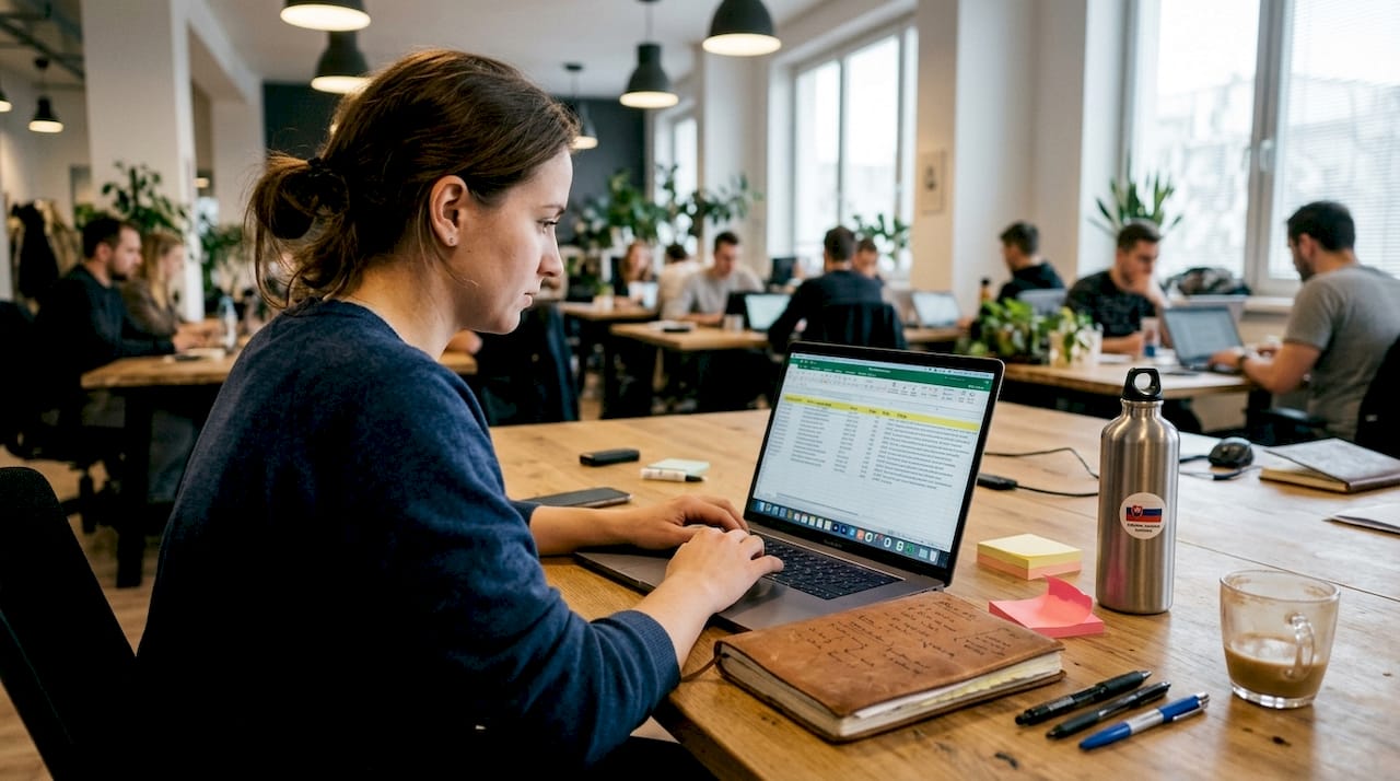 Správca produktov aktualizuje tabuľku s katalógom.