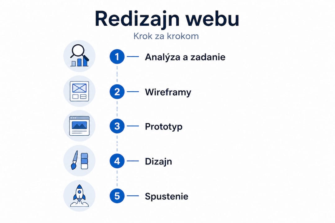 Infografika: Ako prebieha redizajn webovej stránky krok za krokom