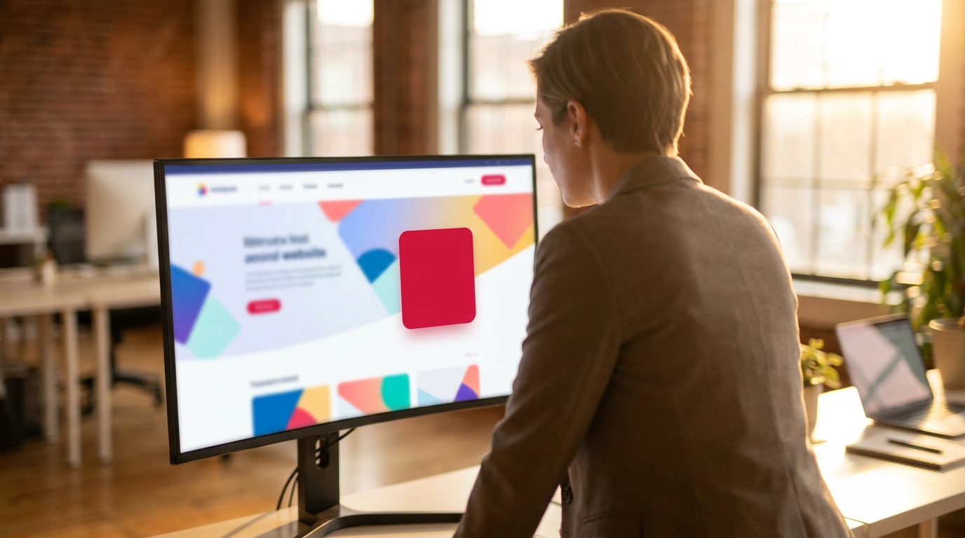 Spokojný klient TechWeb prezerajúci nový firemný web na notebooku